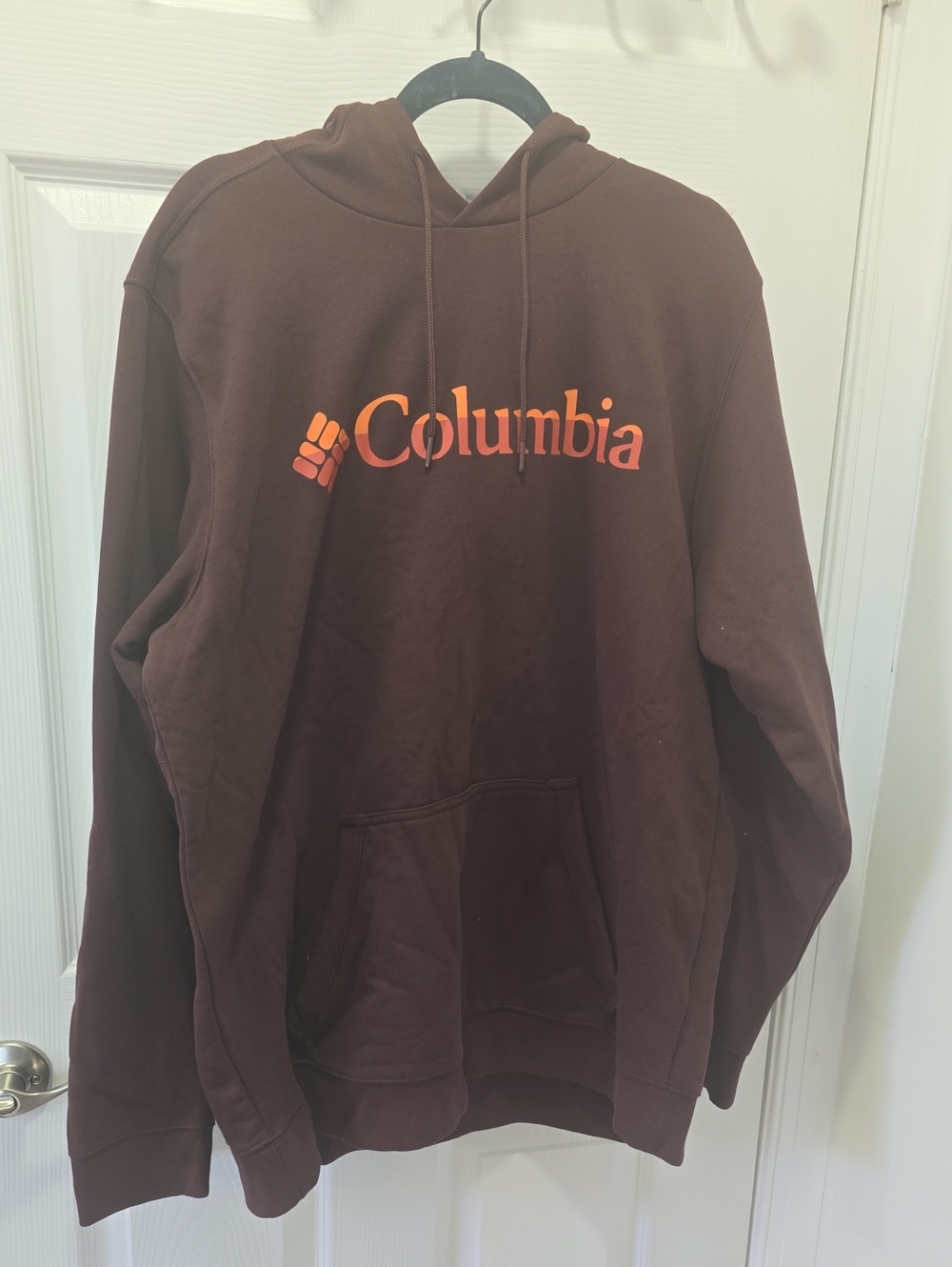 Columbia Brown Hoodie with Orange Logo